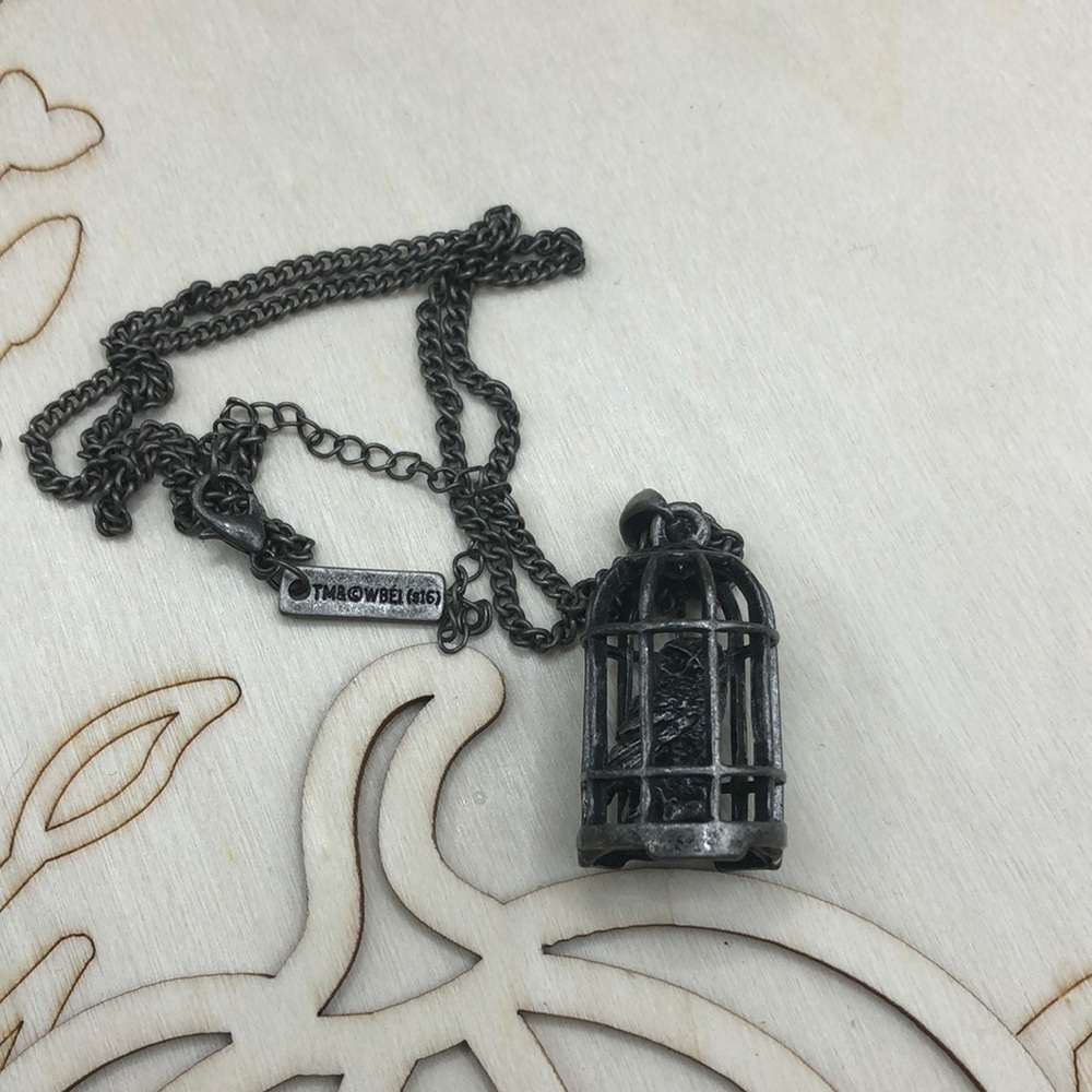 Harry Potter Pewter Owl in a Cage Necklace